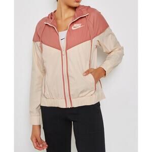 NIKE Women's Sportswear Windrunner Jacket Rust Pink Full Zip Hoodie 883495-838 M